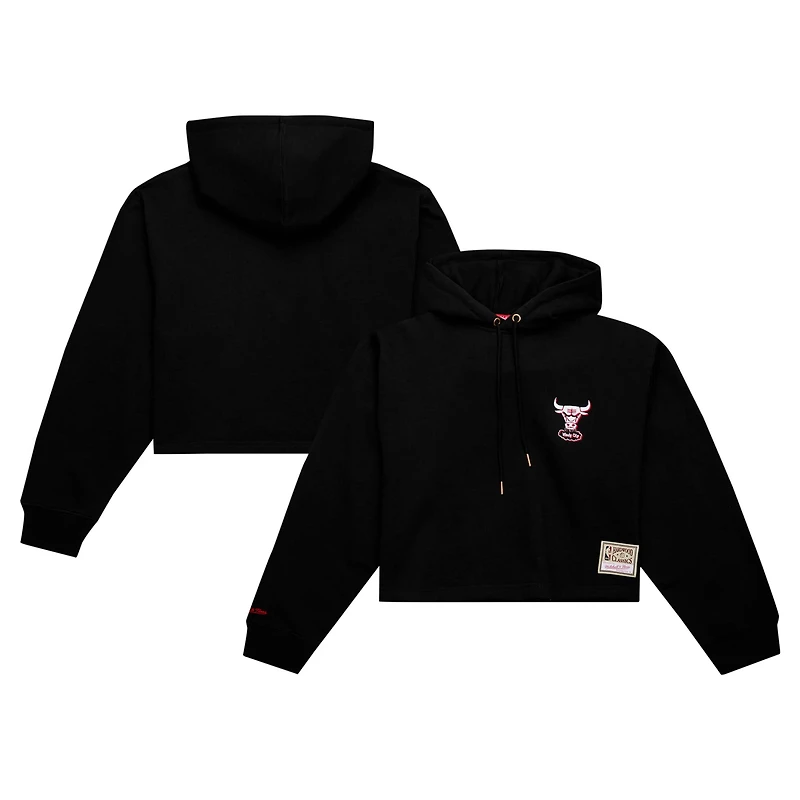 Mitchell  Ness Chicago Bulls Hardwood Classics Cropped Pullover Hoodie