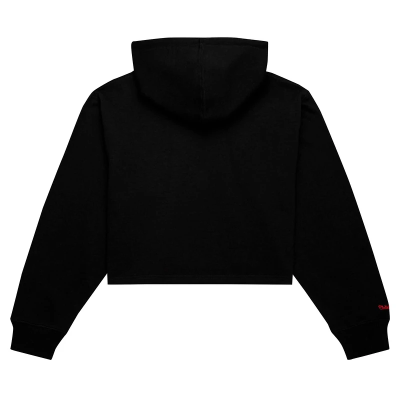 Mitchell  Ness Chicago Bulls Hardwood Classics Cropped Pullover Hoodie