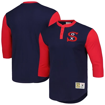 Mitchell Ness Chicago White Sox Cooperstown Collection Legendary Slub Henley 3/4-Sleeve T-Shirt
