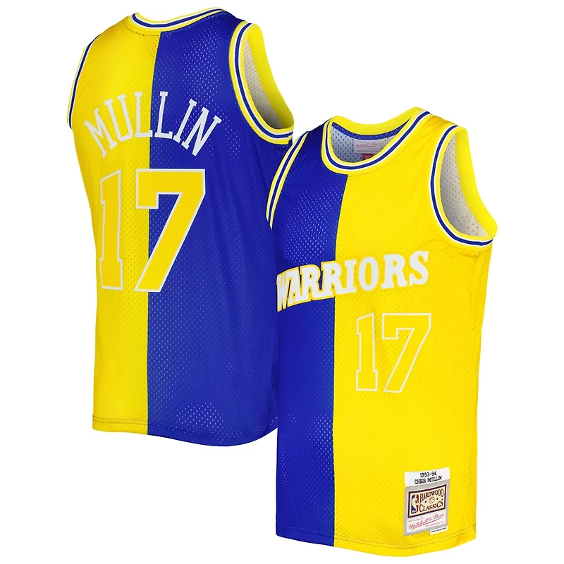 Mitchell  Ness Chris Mullin /Gold Golden State Warriors Hardwood Classics 1993/94 Split Swingman Jersey