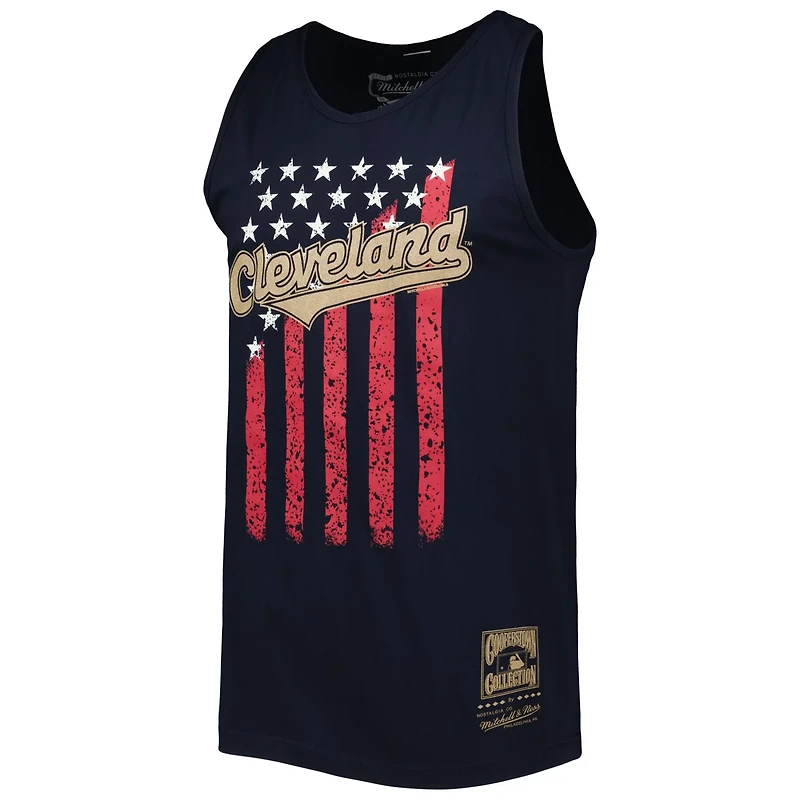 Mitchell Ness Cleveland Guardians Cooperstown Collection Stars and Stripes Tank Top