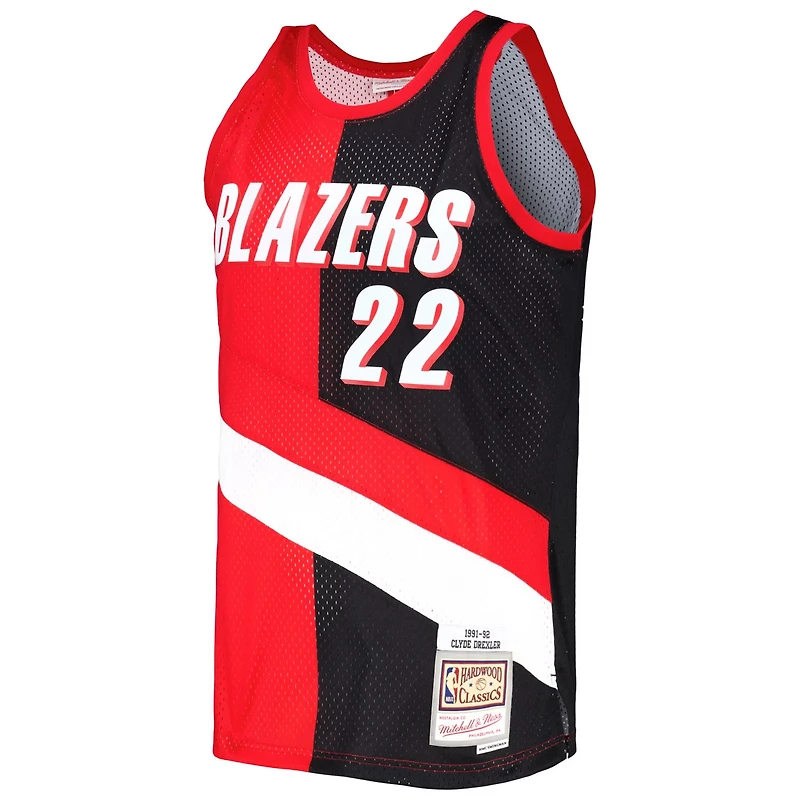 Mitchell  Ness Clyde Drexler /Black Portland Trail Blazers Hardwood Classics 1991/92 Split Swingman Jersey
