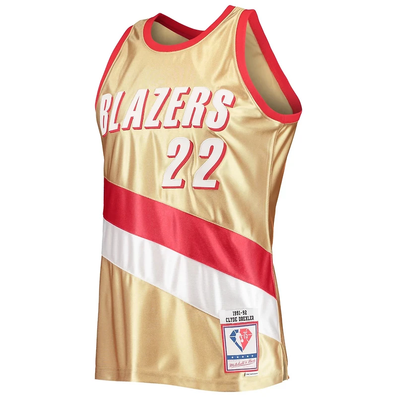 Mitchell Ness Clyde Drexler Portland Trail Blazers 75th Anniversary 1991/92 Hardwood Classics Swingman Jersey