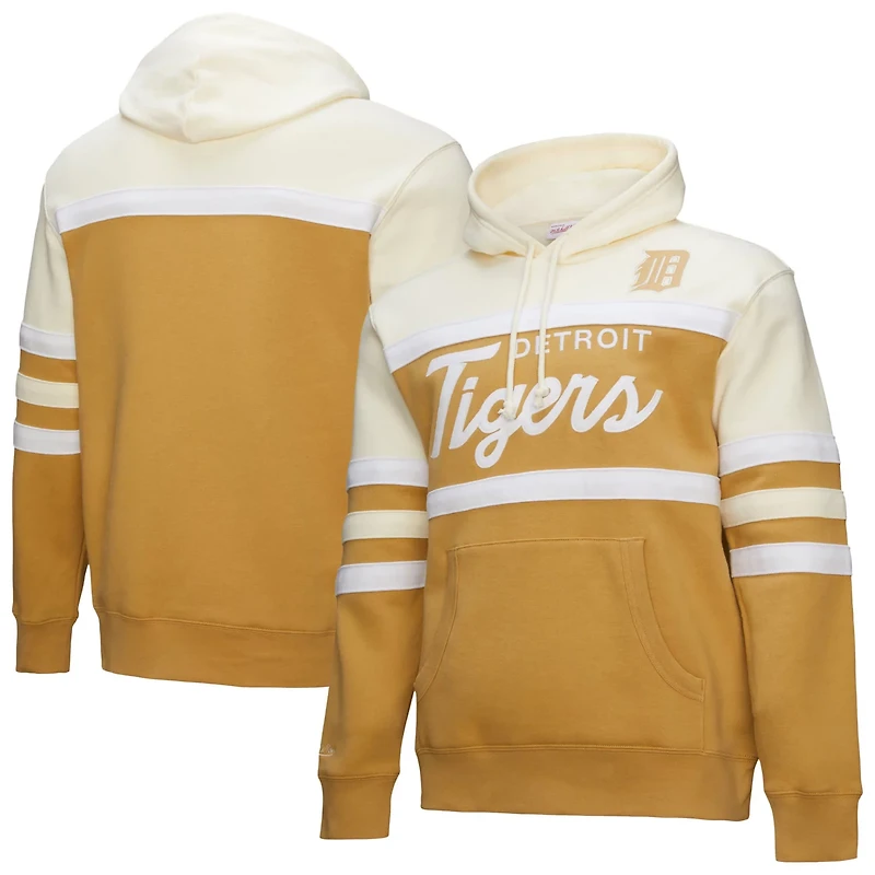 Mitchell  Ness Cream Detroit Tigers Head Coach Pullover Hoodie
