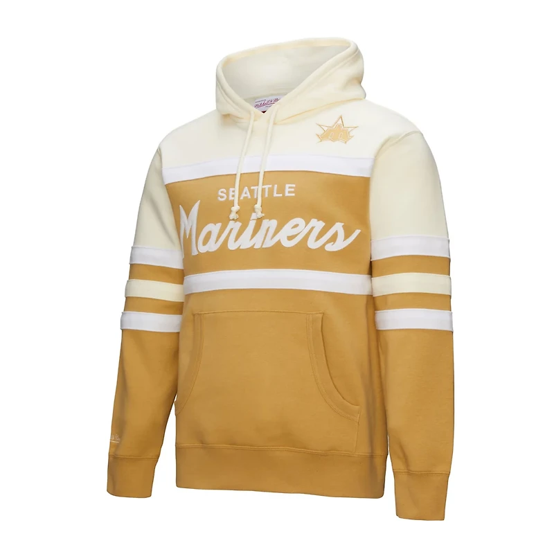 Mitchell Ness Cream Seattle Mariners Head Coach Pullover Hoodie