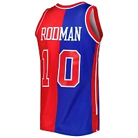 Mitchell  Ness Dennis Rodman /Red Detroit Pistons Hardwood Classics 1988/89 Split Swingman Jersey