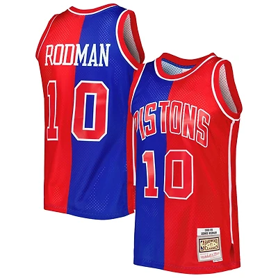 Mitchell  Ness Dennis Rodman /Red Detroit Pistons Hardwood Classics 1988/89 Split Swingman Jersey