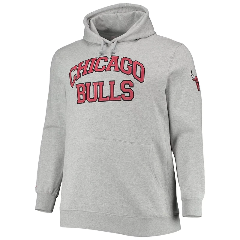 Mitchell  Ness Dennis Rodman Heathered Gray Chicago Bulls Big Tall Name Number Pullover Hoodie
