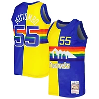 Mitchell  Ness Dikembe Mutombo /Gold Denver Nuggets Hardwood Classics 1991/92 Split Swingman Jersey