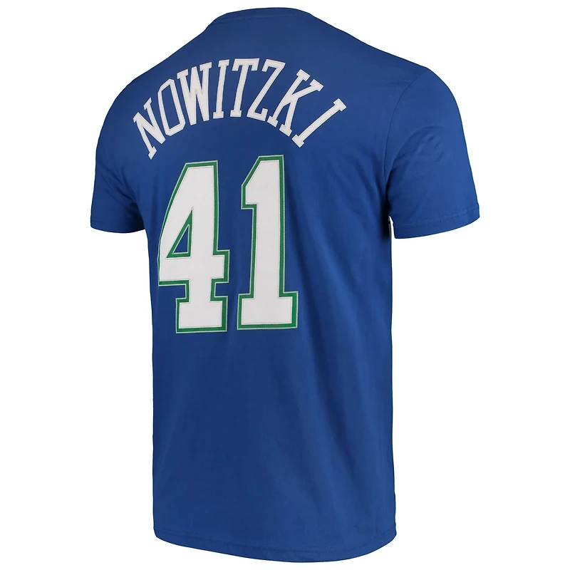 Mitchell  Ness Dirk Nowitzki Dallas Mavericks Hardwood Classics Team Name Number T-Shirt