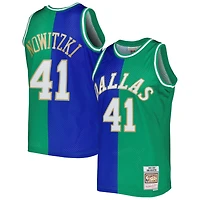 Mitchell  Ness Dirk Nowitzki Green Dallas Mavericks Hardwood Classics 1998 2019 Split Swingman Jersey