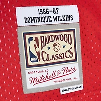 Mitchell  Ness Dominique Wilkins /Red Atlanta Hawks Hardwood Classics 1986/87 Split Swingman Jersey