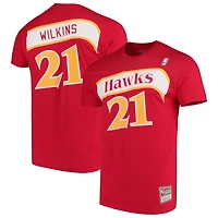 Mitchell  Ness Dominique Wilkins Atlanta Hawks Hardwood Classics Team Name Number T-Shirt