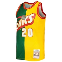 Mitchell  Ness Gary Payton /Gold Seattle SuperSonics Hardwood Classics 1995/96 Split Swingman Jersey
