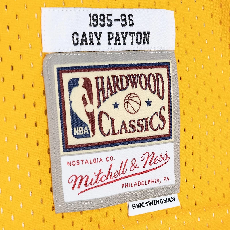 Mitchell  Ness Gary Payton /Gold Seattle SuperSonics Hardwood Classics 1995/96 Split Swingman Jersey