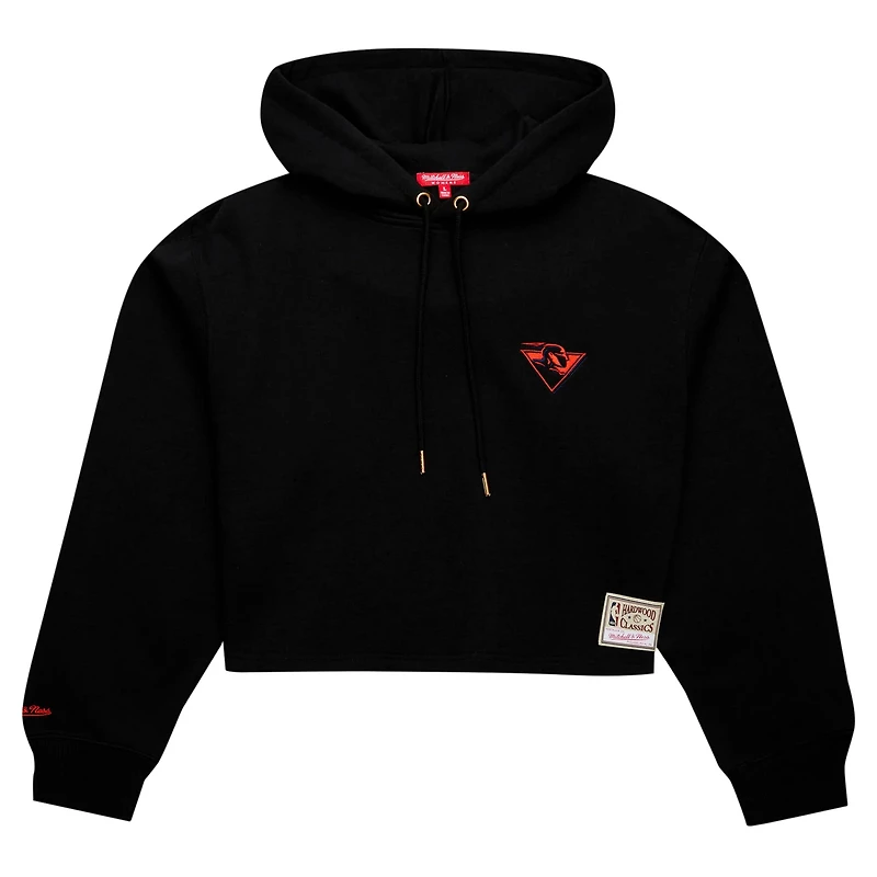 Mitchell Ness Golden State Warriors Hardwood Classics Cropped Pullover Hoodie