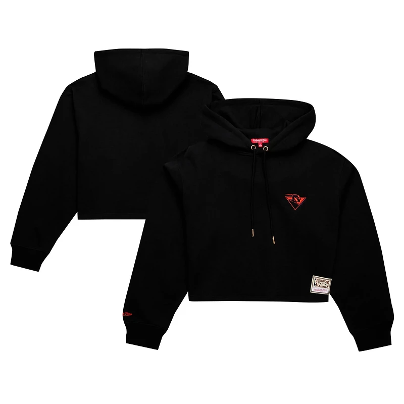 Mitchell Ness Golden State Warriors Hardwood Classics Cropped Pullover Hoodie