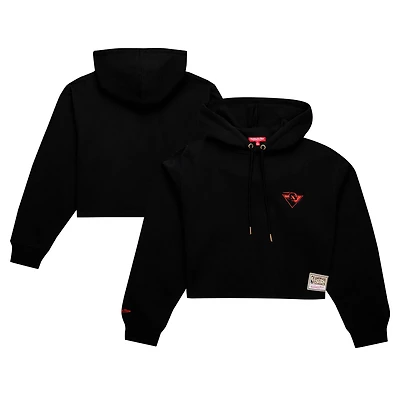 Mitchell  Ness Golden State Warriors Hardwood Classics Cropped Pullover Hoodie