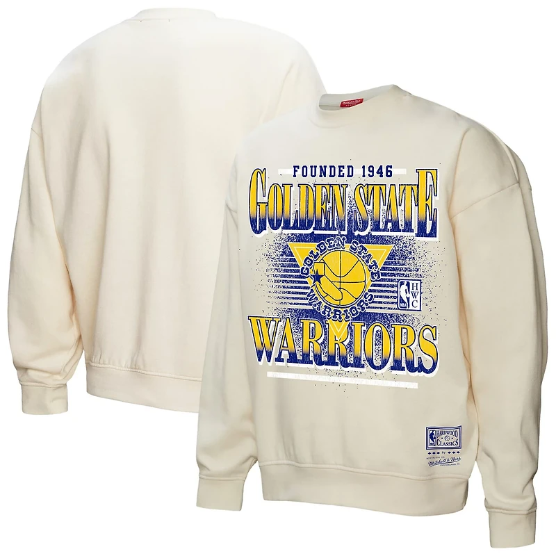 Mitchell  Ness Golden State Warriors Oversprayed Pullover Sweatshirt
