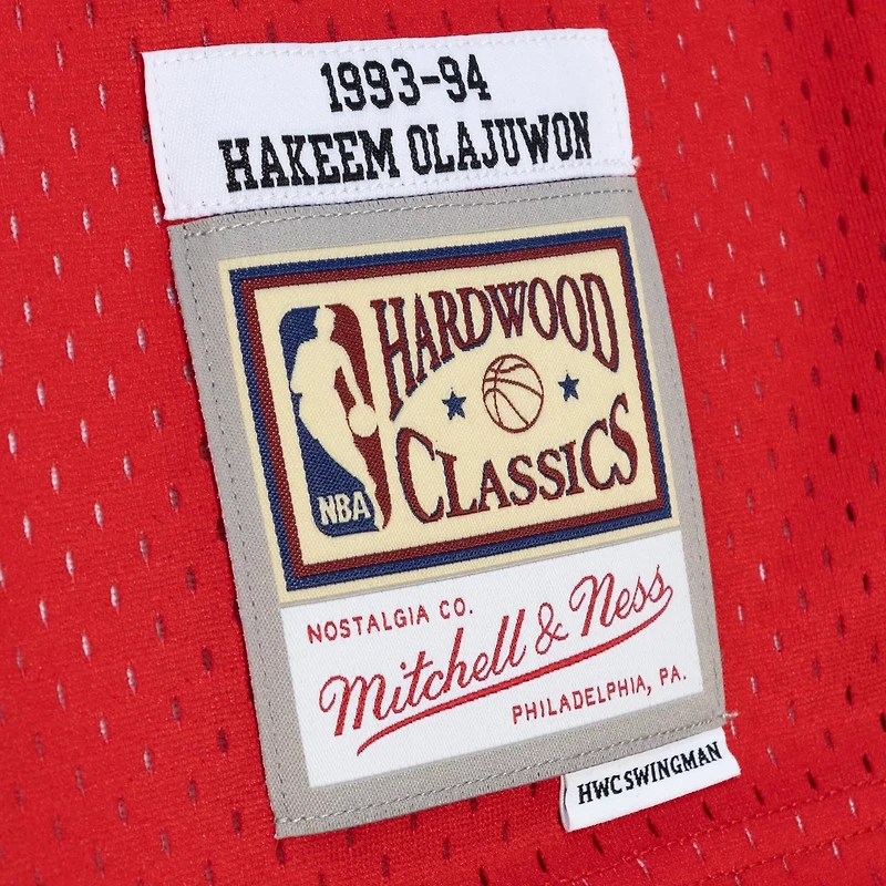 Mitchell  Ness Hakeem Olajuwon /Red Houston Rockets Hardwood Classics 1993/94 Split Swingman Jersey