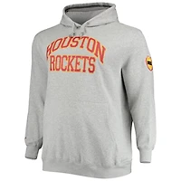 Mitchell  Ness Hakeem Olajuwon Heathered Gray Houston Rockets Big Tall Name Number Pullover Hoodie