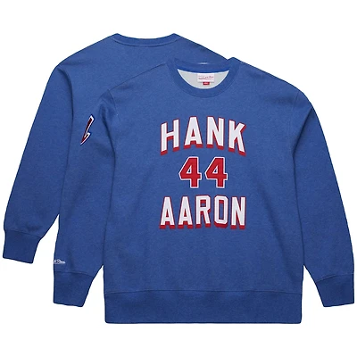 Mitchell  Ness Hank Aaron Atlanta Braves Legends Collection Vintage Logo Fleece Name Number Pullover Sweatshirt