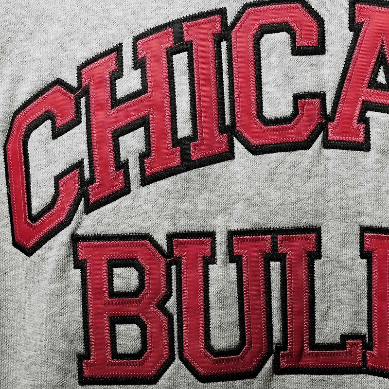 Mitchell  Ness Heathered Gray Chicago Bulls Hardwood Classics Big Tall Throwback Pullover Hoodie