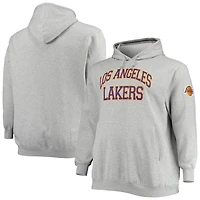 Mitchell  Ness Heathered Gray Los Angeles Lakers Hardwood Classics Big Tall Throwback Pullover Hoodie