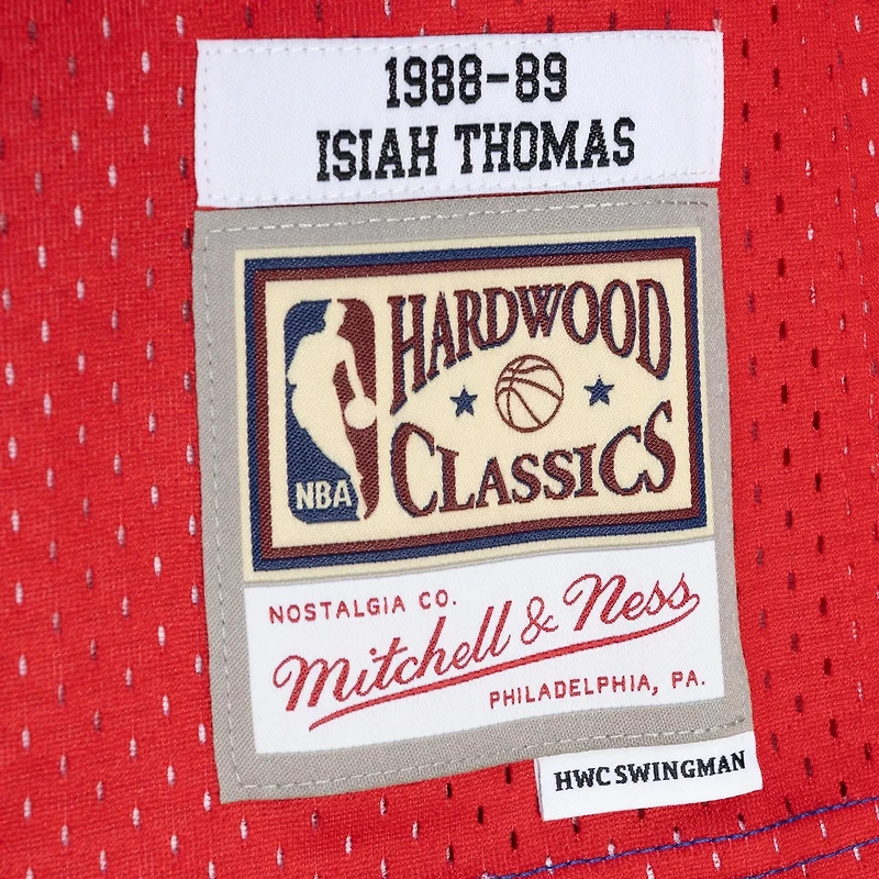 Mitchell  Ness Isiah Thomas /Red Detroit Pistons Hardwood Classics 1988/89 Split Swingman Jersey