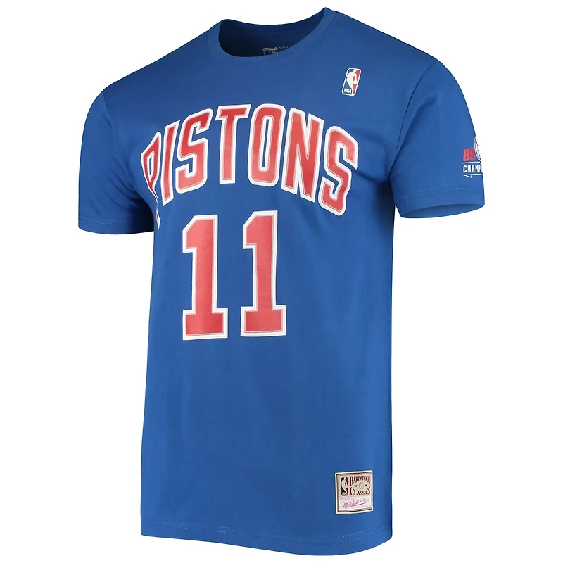 Mitchell  Ness Isiah Thomas Detroit Pistons Hardwood Classics Stitch Name Number T-Shirt