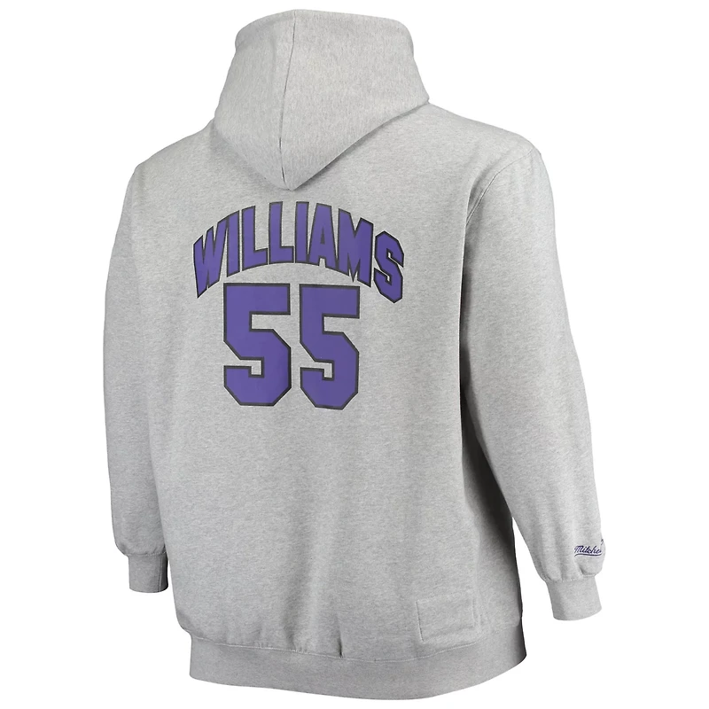Mitchell  Ness Jason Williams Heathered Gray Sacramento Kings Big Tall Name Number Pullover Hoodie