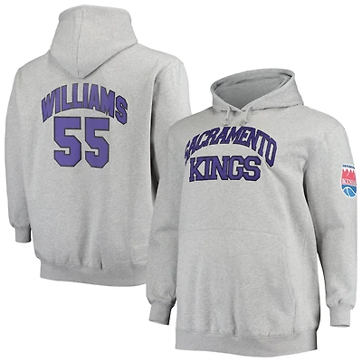 Mitchell  Ness Jason Williams Heathered Gray Sacramento Kings Big Tall Name Number Pullover Hoodie