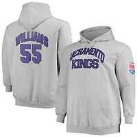 Mitchell  Ness Jason Williams Heathered Gray Sacramento Kings Big Tall Name Number Pullover Hoodie