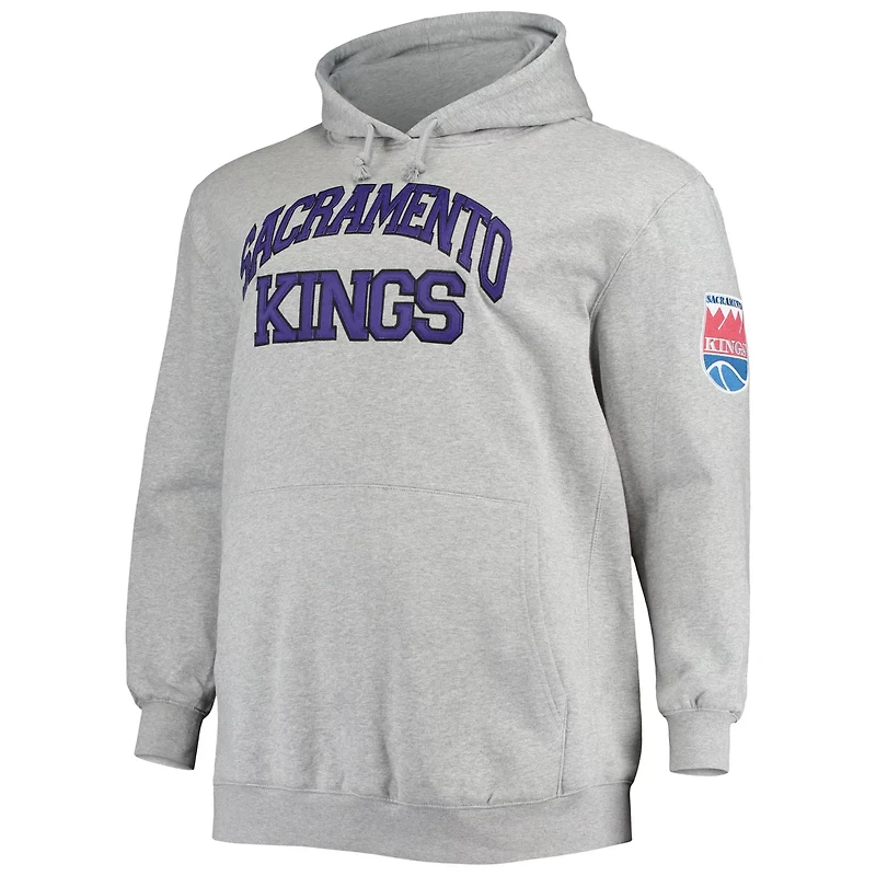 Mitchell  Ness Jason Williams Heathered Gray Sacramento Kings Big Tall Name Number Pullover Hoodie