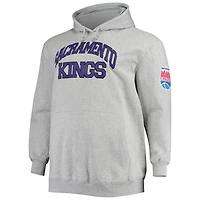 Mitchell  Ness Jason Williams Heathered Gray Sacramento Kings Big Tall Name Number Pullover Hoodie