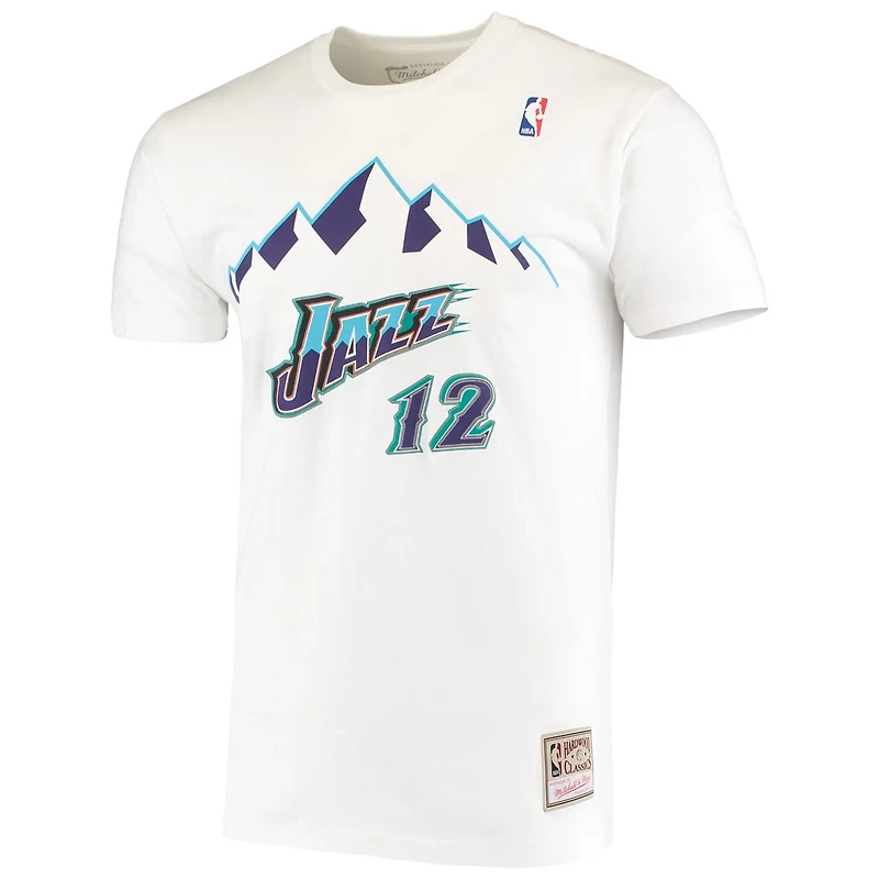 Mitchell  Ness John Stockton Utah Jazz Hardwood Classics Stitch Name Number T-Shirt