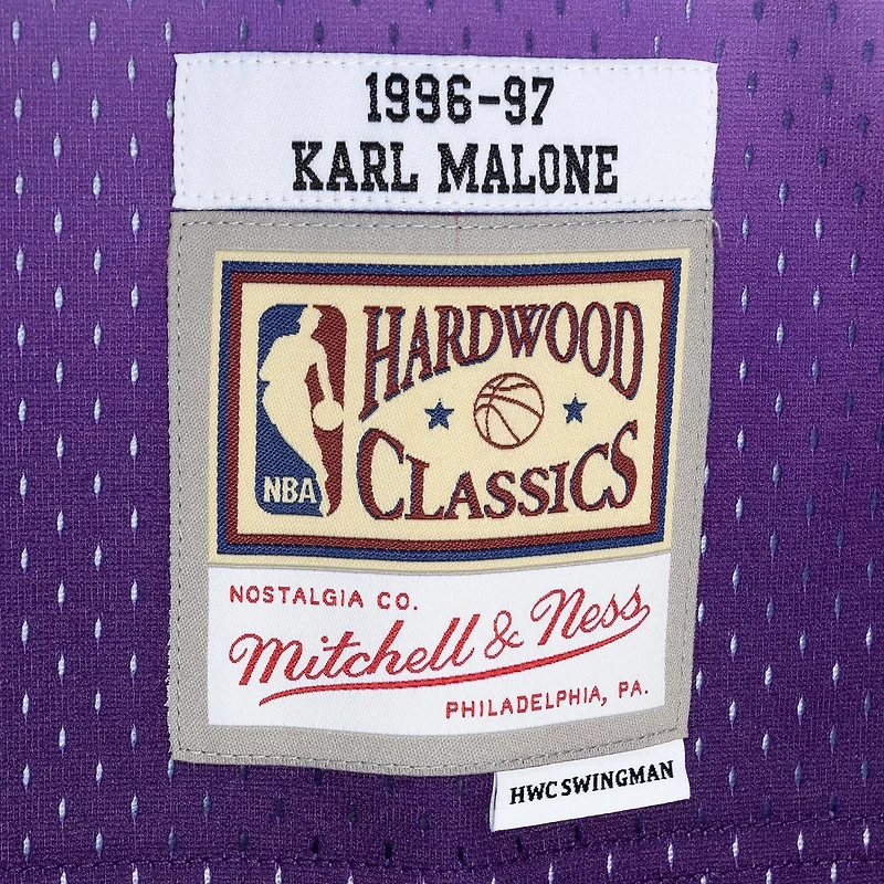 Mitchell Ness Karl Malone /Turquoise Utah Jazz Hardwood Classics 1996/97 Split Swingman Jersey