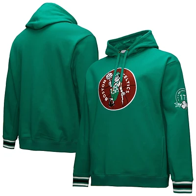 Mitchell  Ness Kelly Boston Celtics Chainstitch Applique Vintage Heavyweight Pullover Hoodie