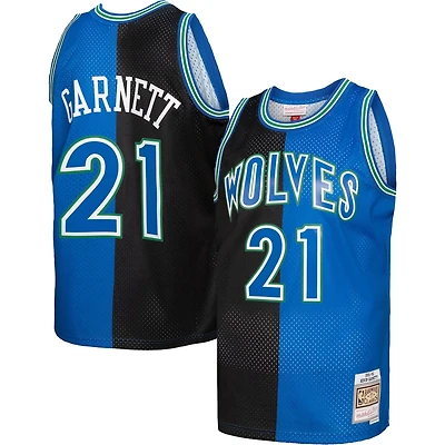 Mitchell  Ness Kevin Garnett /Blue Minnesota Timberwolves Hardwood Classics 1995/96 Split Swingman Jersey