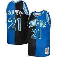 Mitchell  Ness Kevin Garnett /Blue Minnesota Timberwolves Hardwood Classics 1995/96 Split Swingman Jersey