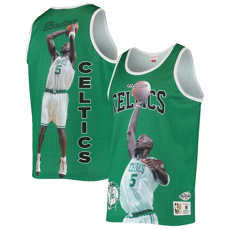 Mitchell  Ness Kevin Garnett Kelly Boston Celtics Hardwood Classics Player Tank Top