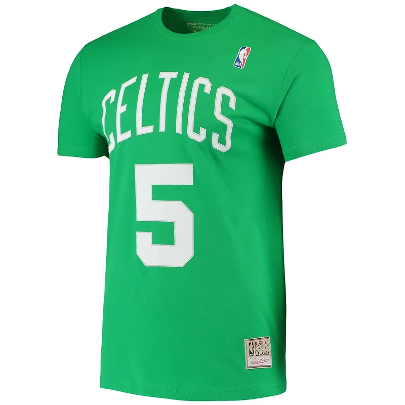 Mitchell  Ness Kevin Garnett Kelly Boston Celtics Hardwood Classics Stitch Name Number T-Shirt