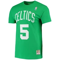 Mitchell  Ness Kevin Garnett Kelly Boston Celtics Hardwood Classics Stitch Name Number T-Shirt