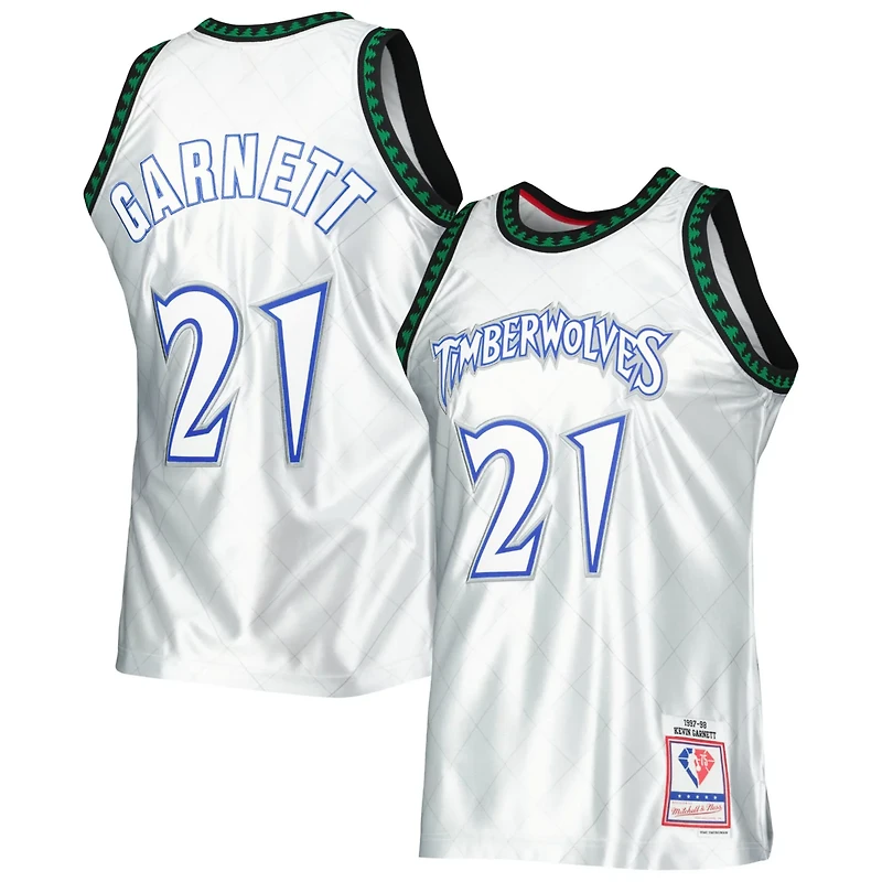 Mitchell  Ness Kevin Garnett Minnesota Timberwolves 1997/98 Hardwood Classics 75th Anniversary Swingman Jersey