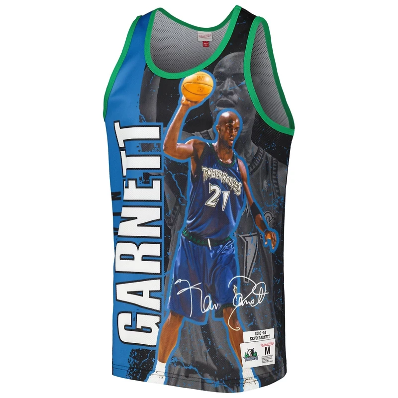 Mitchell  Ness Kevin Garnett Minnesota Timberwolves 2003-04 Hardwood Classics Player Burst Tank Top