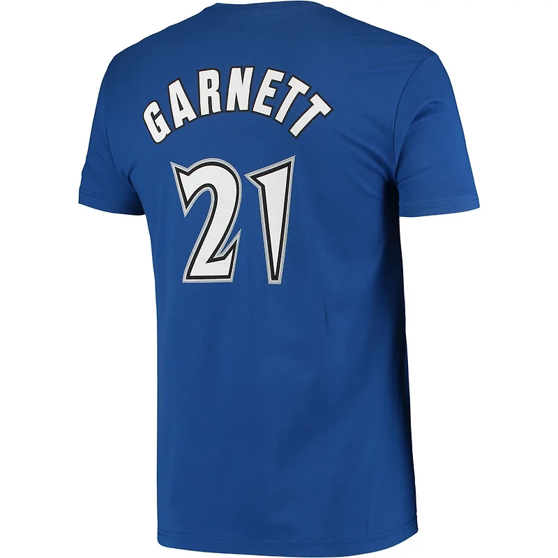 Mitchell Ness Kevin Garnett Minnesota Timberwolves Hardwood Classics Stitch Name Number T-Shirt