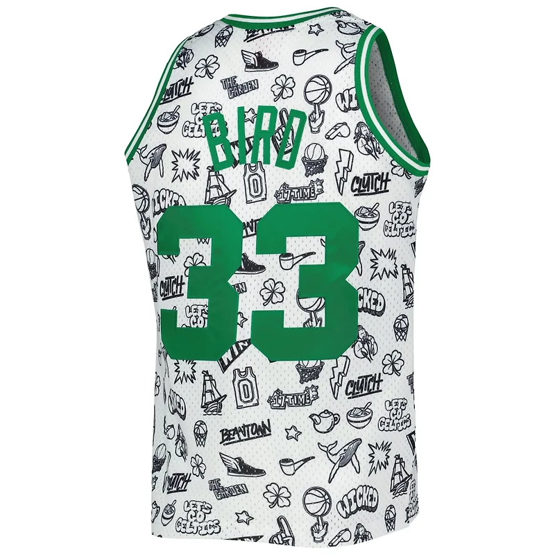 Mitchell Ness Larry Bird Boston Celtics 1985/86 Hardwood Classics Doodle Swingman Jersey