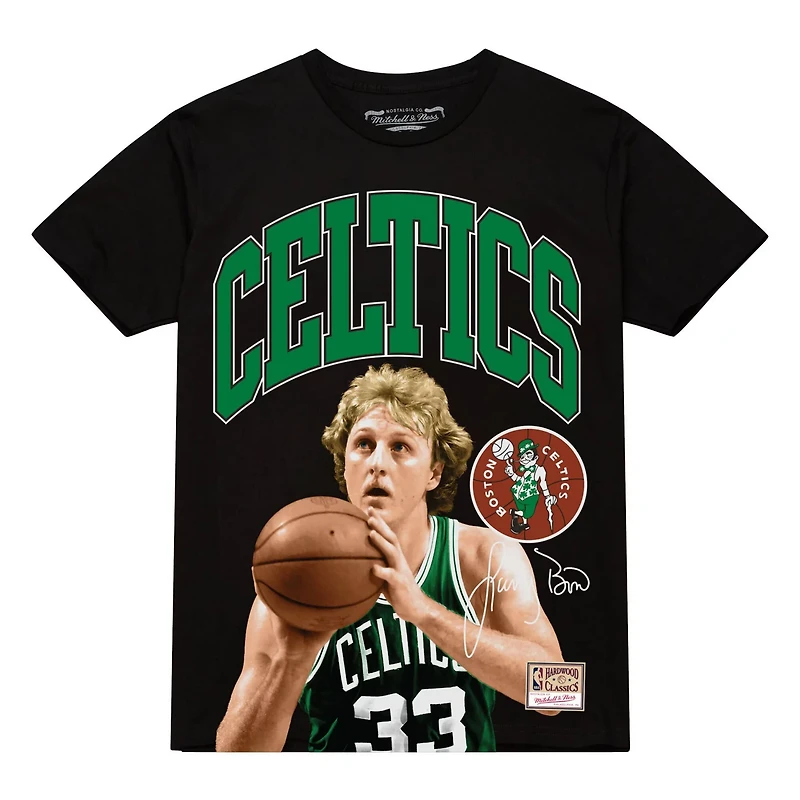 Mitchell Ness Larry Bird Boston Celtics Hardwood Classics Player Arch T-Shirt