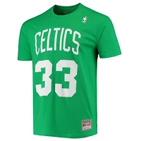 Mitchell  Ness Larry Bird Kelly Boston Celtics Hardwood Classics Stitch Name Number T-Shirt