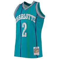 Mitchell  Ness Larry Johnson Charlotte Hornets 1996/97 Hardwood Classics NBA 75th Anniversary Diamond Swingman Jersey